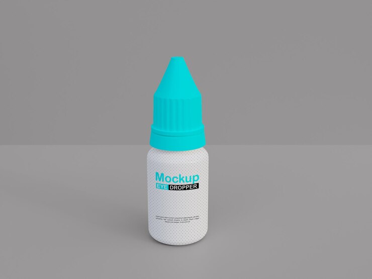 PSD maqueta de botella de cuentagotas de plástico