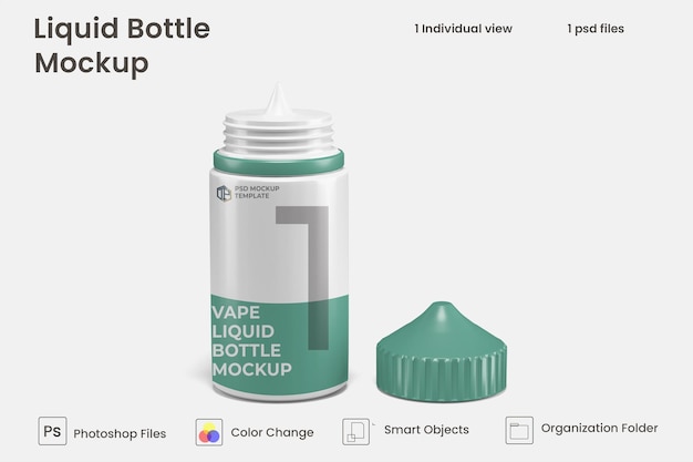 Maqueta de botella cuentagotas de vape líquido PSD Premium
