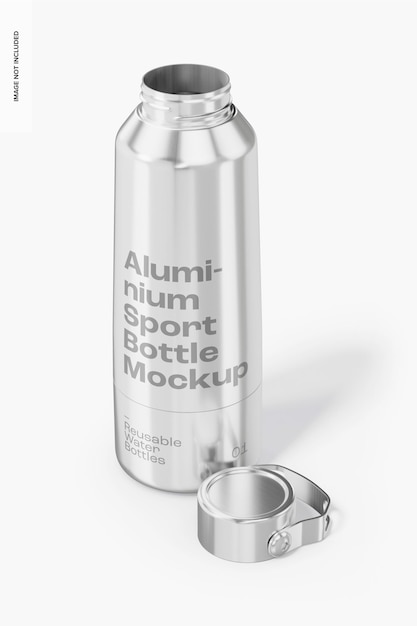 Maqueta de botella deportiva de aluminio