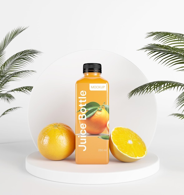 PSD maqueta de botella de jugo de naranja