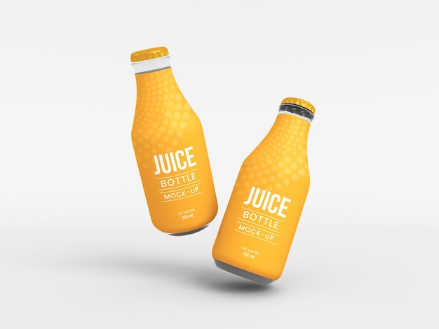 Maqueta de botella de jugo de vidrio