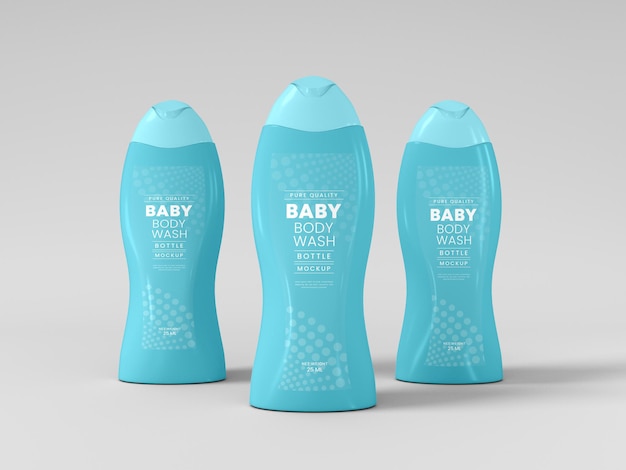 Maqueta de botella de lavado corporal para bebé