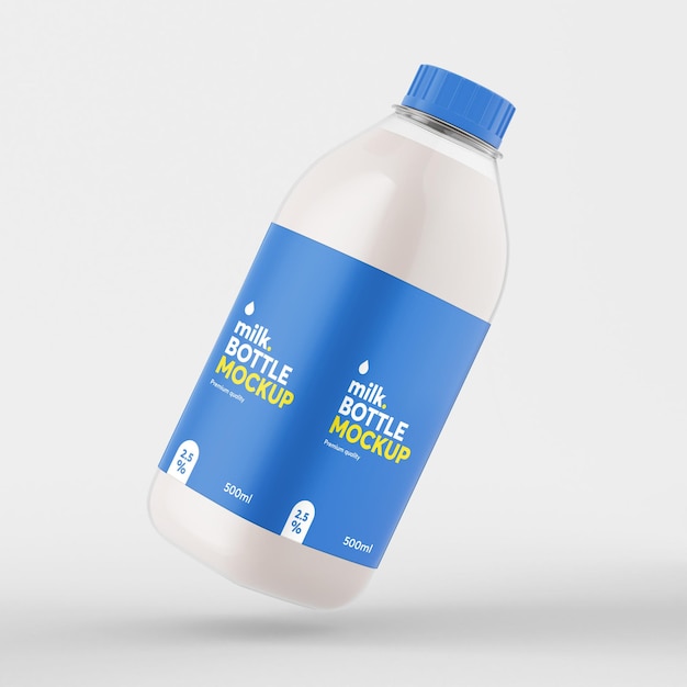 Maqueta de botella de leche realista