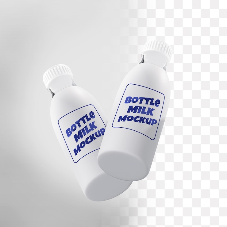 PSD maqueta de botella de leche