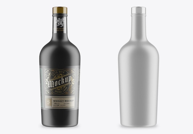 Maqueta de botella de licor de cerámica coloreada