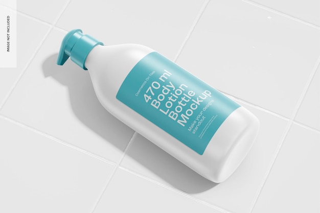 Maqueta de Botella de Loción Corporal de 470 ml, Vista Izquierda