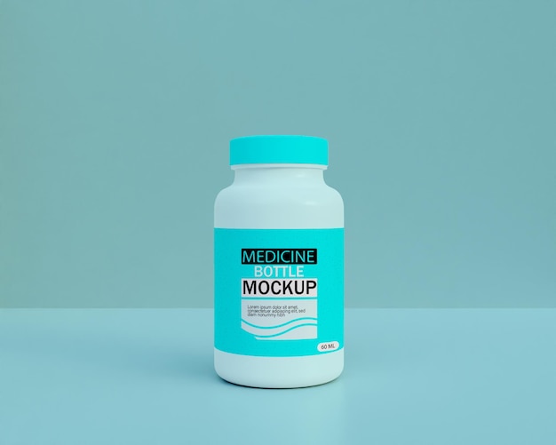maqueta de botella de medicina de plástico