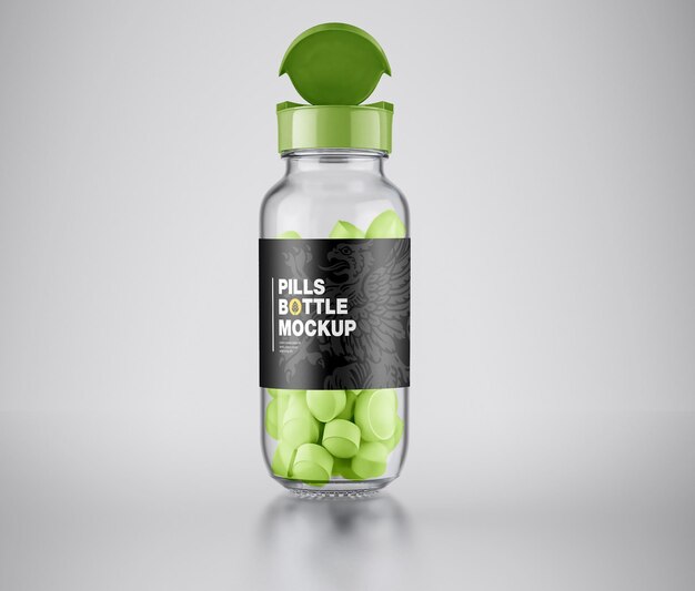 Maqueta de botella de pastillas