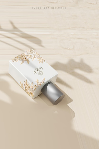 PSD maqueta de botella de perfume de fragancia aislada en blanco 3d render