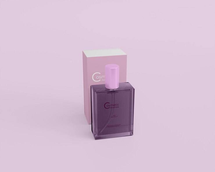 Maqueta de botella de perfume realista 3d