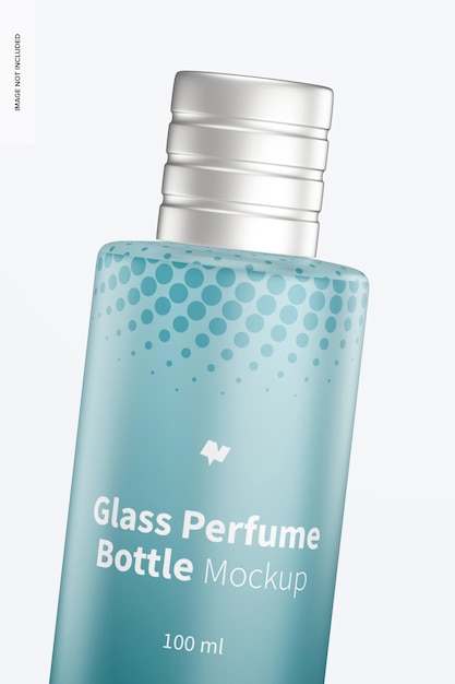 Maqueta de botella de perfume de vidrio de 100 ml, primer plano