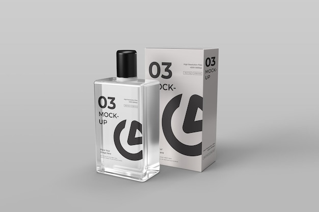 Maqueta de una botella de perfume