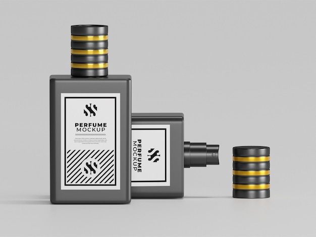 Maqueta de una botella de perfume