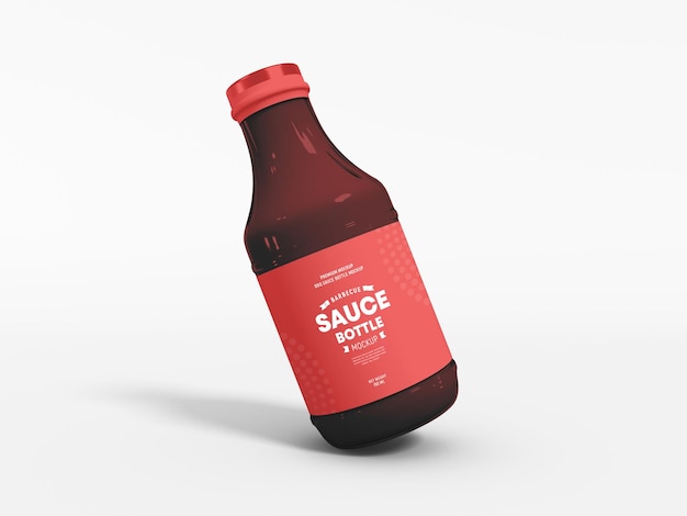 Maqueta de botella de salsa barbacoa