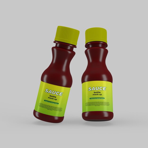 Maqueta de botella de salsa de plástico