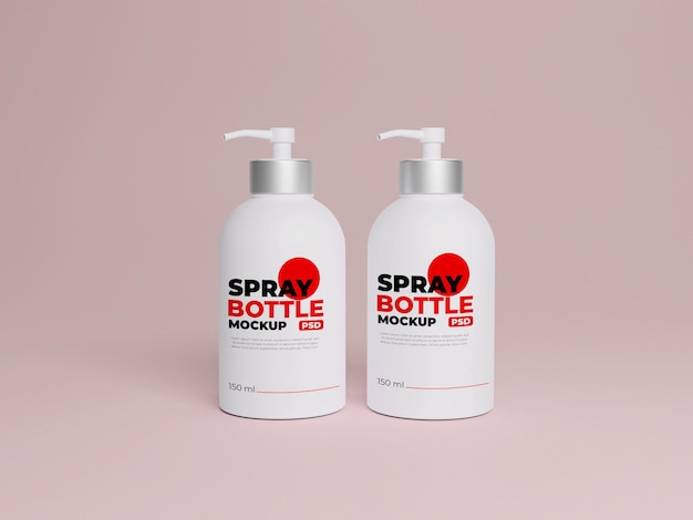 Maqueta de botella de spray blanco