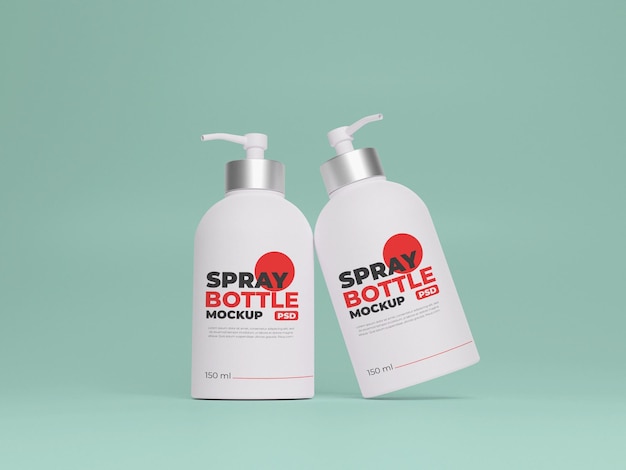 Maqueta de botella de spray blanco