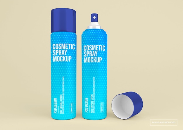 Maqueta de botella de spray cosmético en render 3d