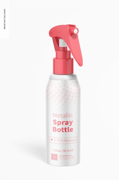 PSD maqueta de botella de spray metálico de 3.3 oz