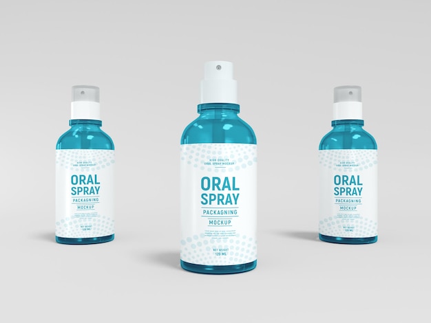 Maqueta de botella de spray oral