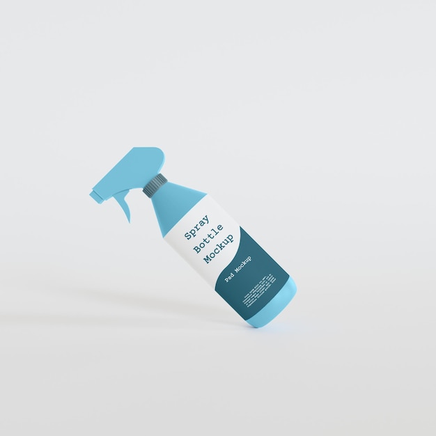 PSD maqueta de botella de spray de plástico realista