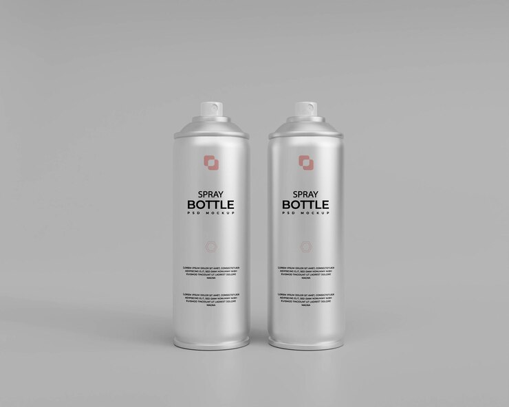 Maqueta de botella de spray realista 3d
