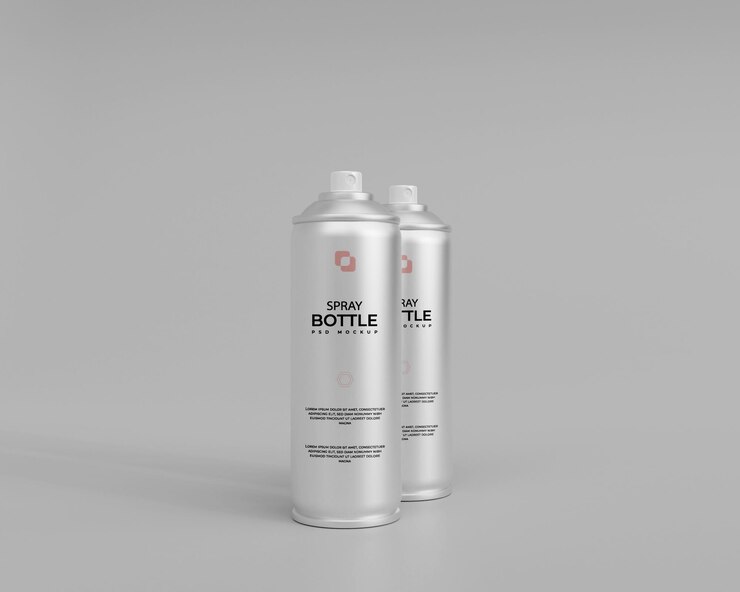 Maqueta de botella de spray realista 3d