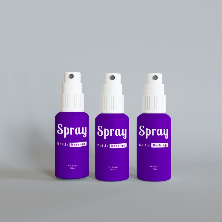 Maqueta de botella de spray realista