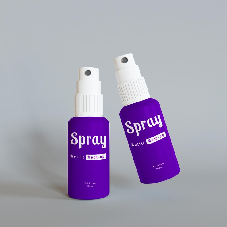 Maqueta de botella de spray realista