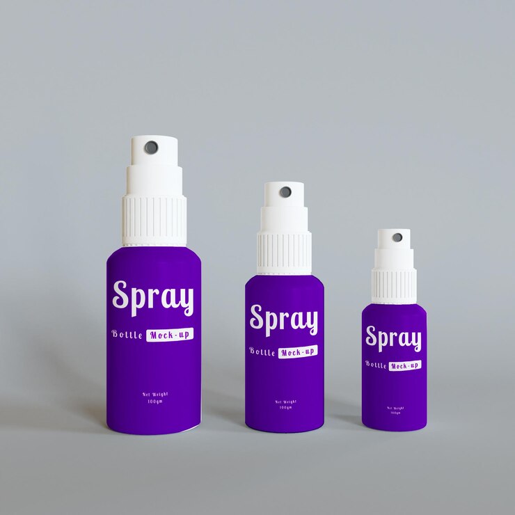 Maqueta de botella de spray realista