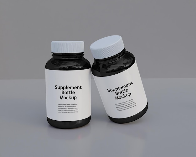 Maqueta de botella de suplemento