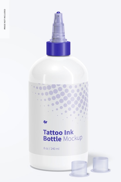 Maqueta de Botella de Tinta para Tatuaje de 8 oz