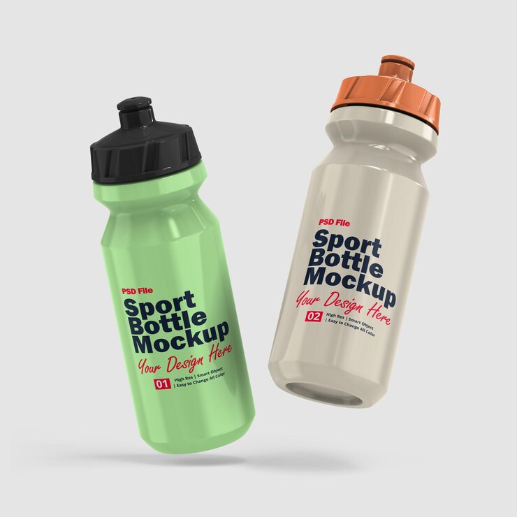 PSD maqueta de botella twosport