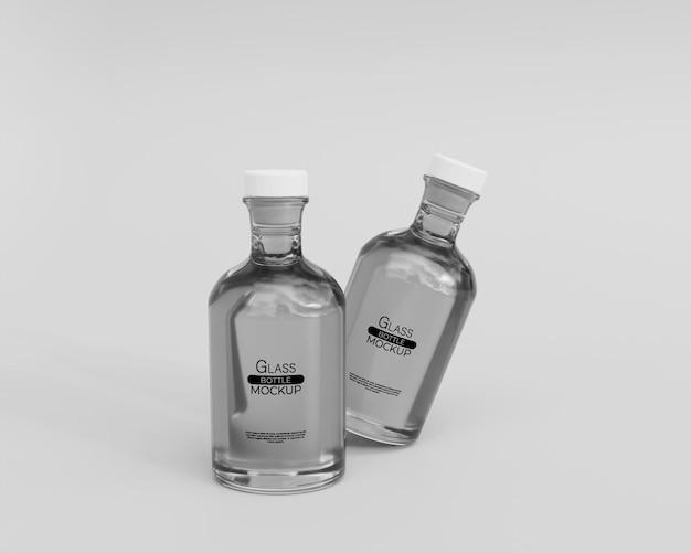 Maqueta de botella de vidrio realista 3d
