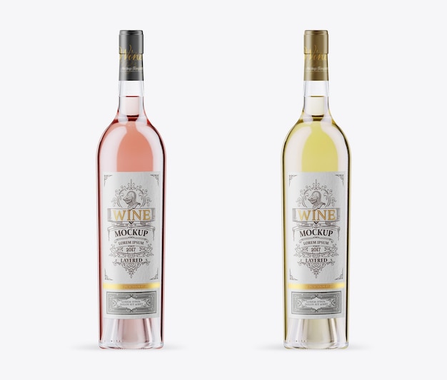 Maqueta de Botella de Vino de Colores