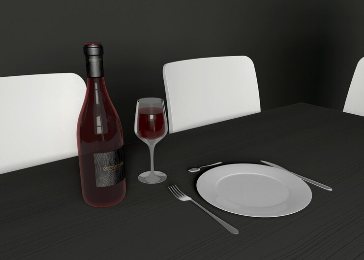 PSD maqueta de botella de vino