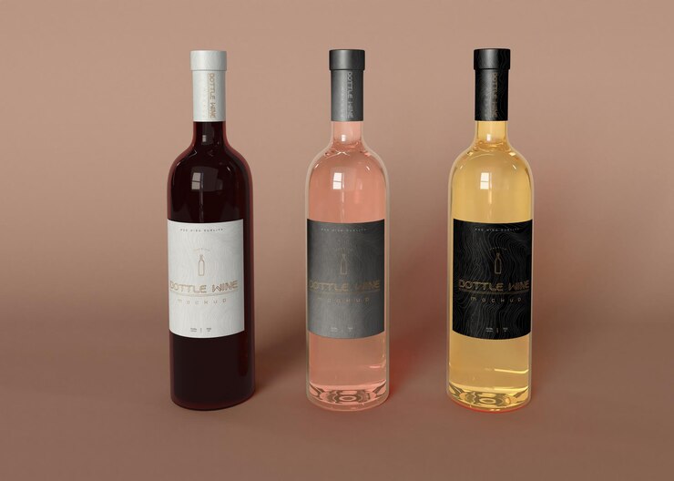 Maqueta de botella de vino