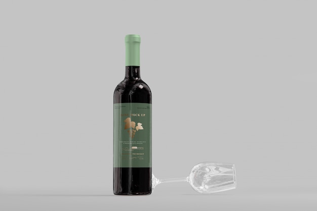 Maqueta de botella de vino