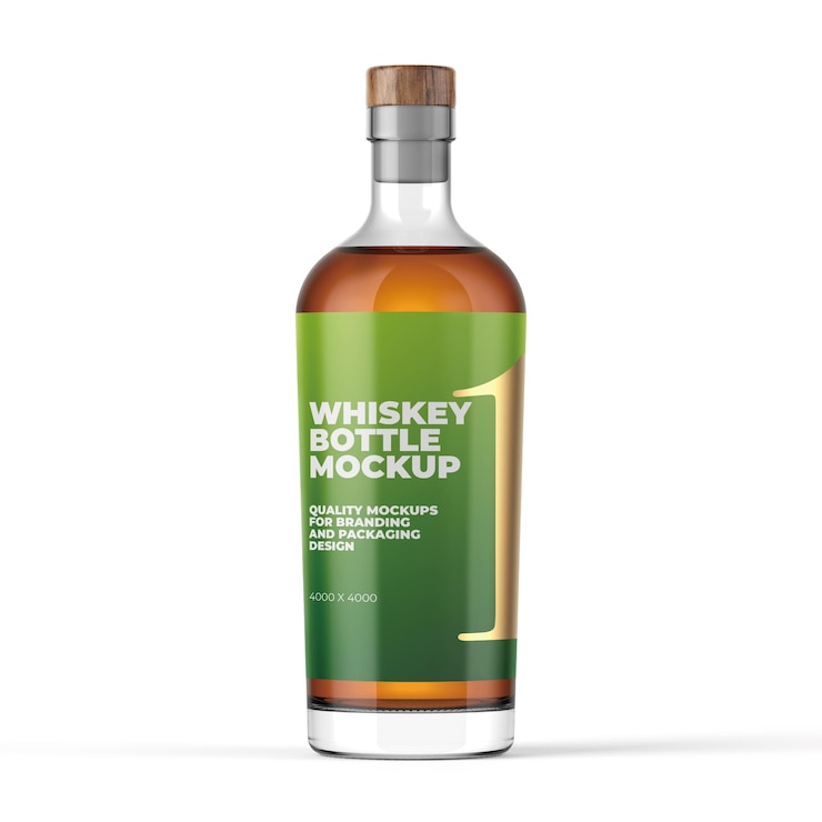 PSD maqueta de una botella de whisky