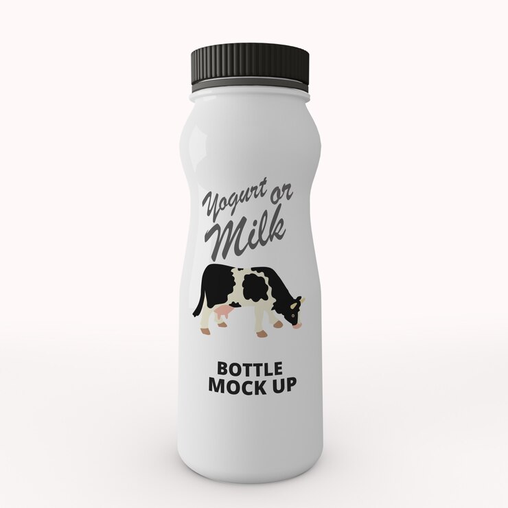 PSD maqueta de una botella de yogur