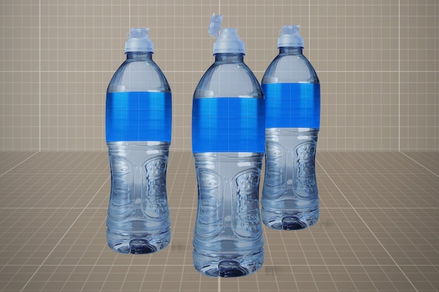 Maqueta de botellas de agua
