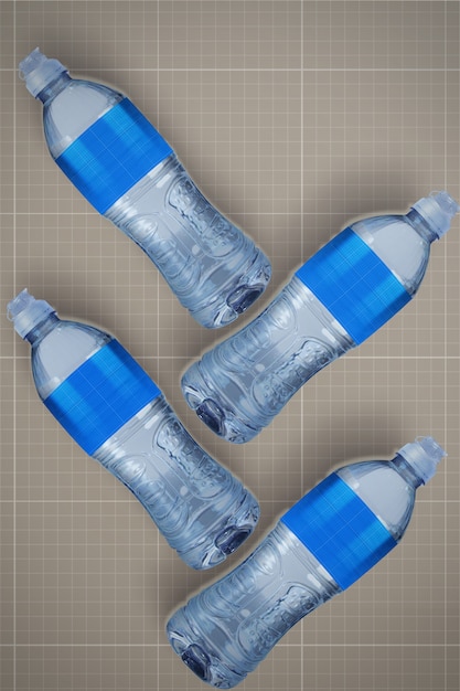 Maqueta de botellas de agua