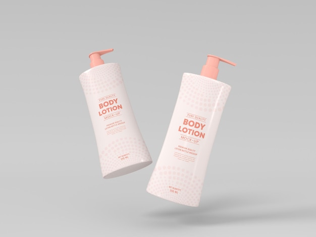 Maqueta de botellas de bomba de loción corporal