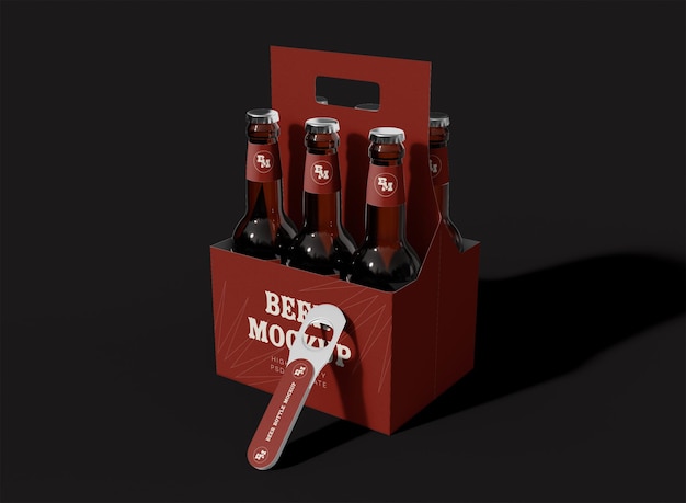 Maqueta de botellas de cerveza