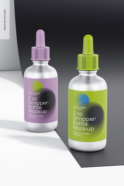 Maqueta de Botellas Cuentagotas de 2 oz