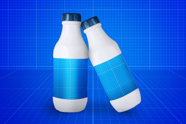 PSD maqueta de botellas de leche