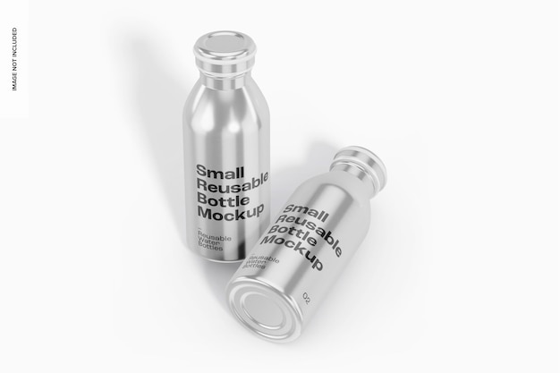 Maqueta de Botellas Reutilizables Pequeñas, De Pie y Caídas