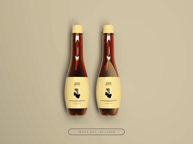 Maqueta de botellas de vidrio para bebidas