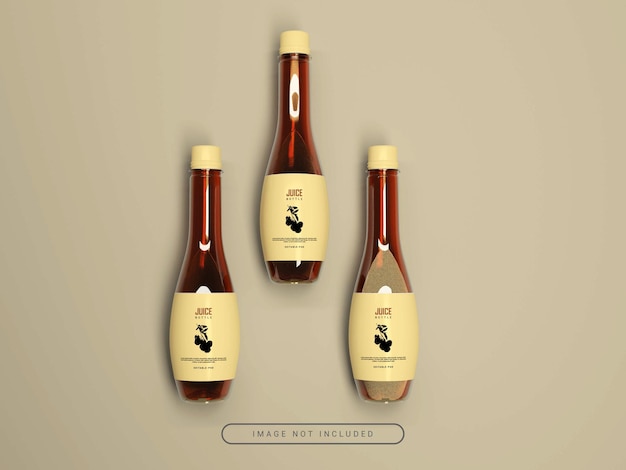 Maqueta de botellas de vidrio para bebidas