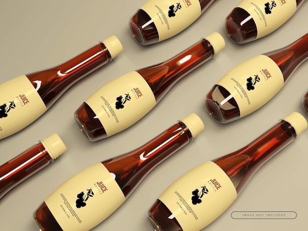 Maqueta de botellas de vidrio para bebidas